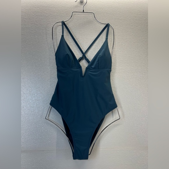 Swimsuit One Piece Bathing Suit Deep V Neck Crisscross Back Adjustable Strap - Picture 8 of 17